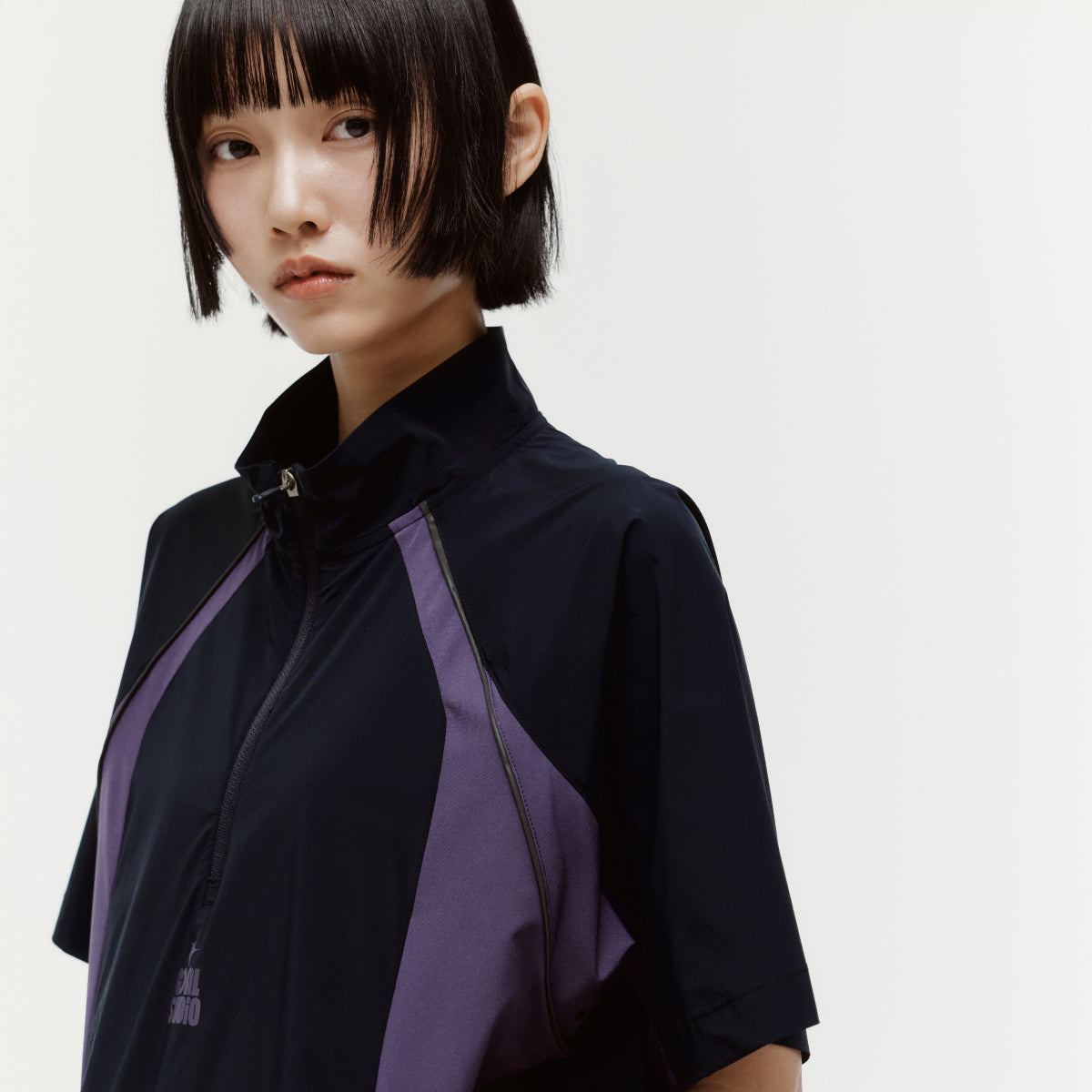 COLOR-BLOCK S/S ANORAK - NAVY