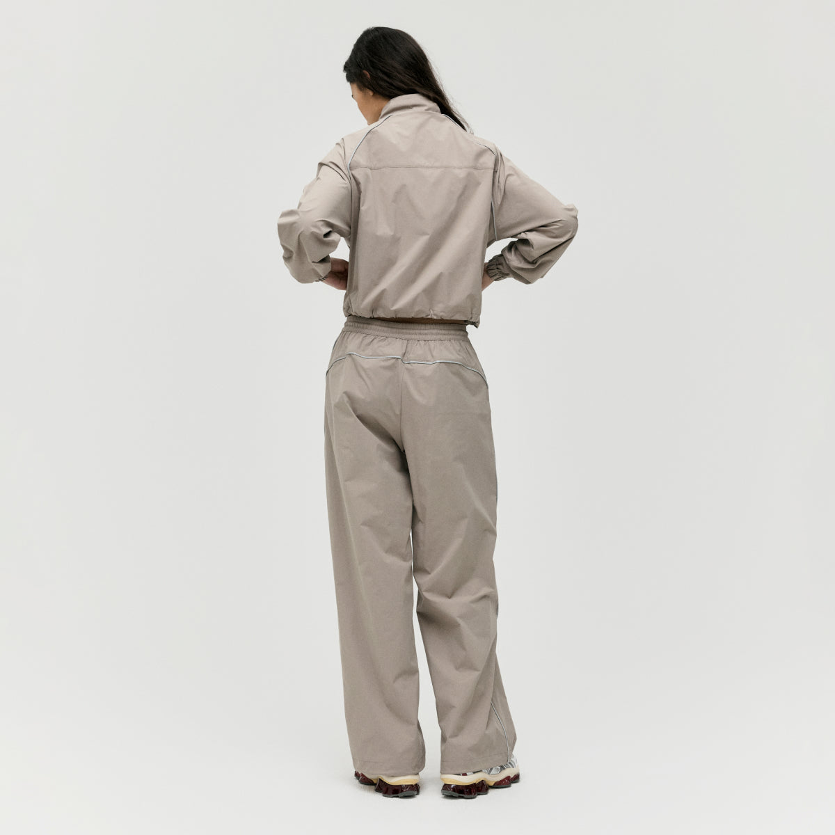 W'S STRETCH TRACK PANTS - DARK BEIGE