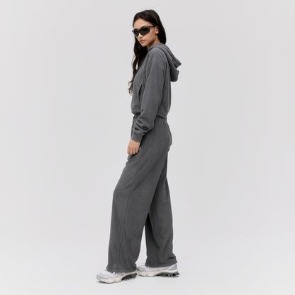 W'S TERRY FLEECE PANTS - CHARCOAL