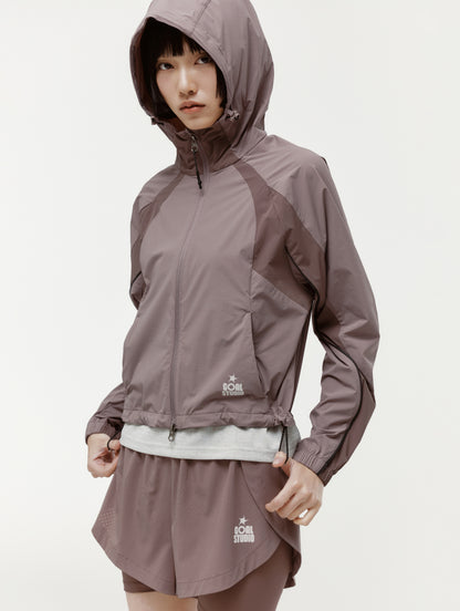 W'S COLOR-BLOCK JACKET - BROWN
