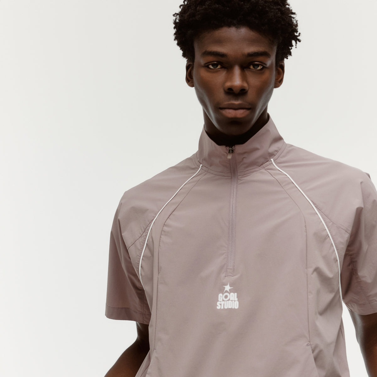 COLOR-BLOCK S/S ANORAK - BROWN