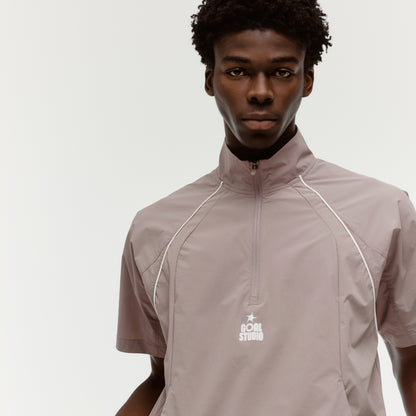 COLOR-BLOCK S/S ANORAK - BROWN