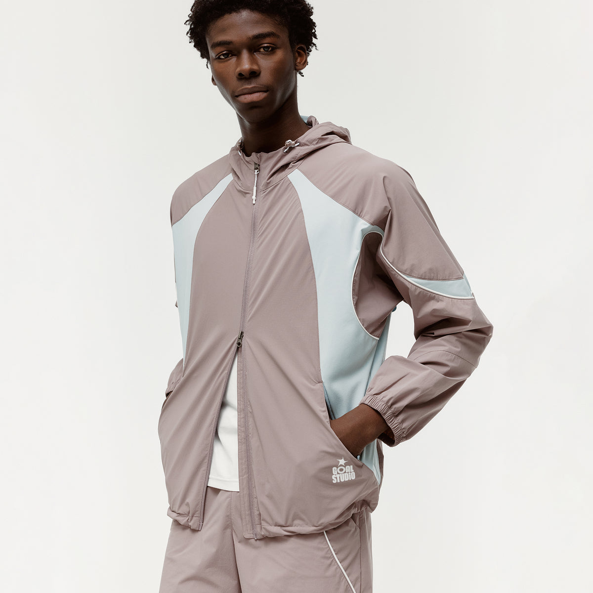 M'S COLOR-BLOCK JACKET - BROWN