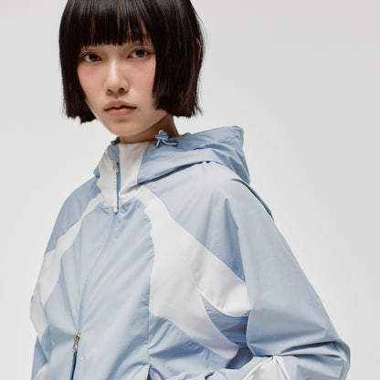 W'S COLOR-BLOCK JACKET - SKYBLUE