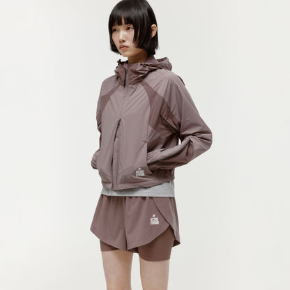 W'S COLOR-BLOCK JACKET - BROWN