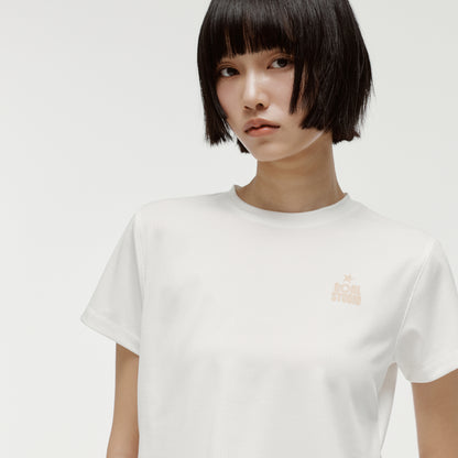W'S TRACK GOAL LOGO CROP TEE - OFF WHITE