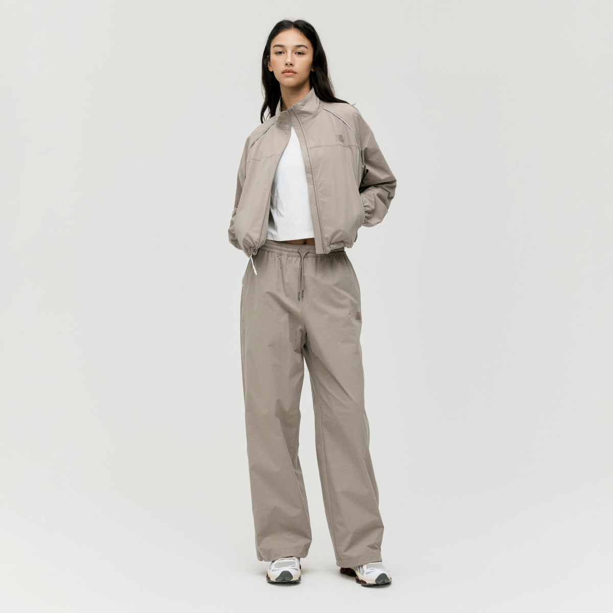 W'S STRETCH TRACK PANTS - DARK BEIGE