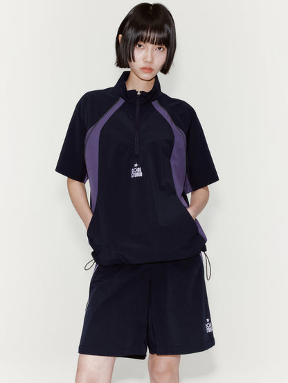 COLOR-BLOCK S/S ANORAK - NAVY