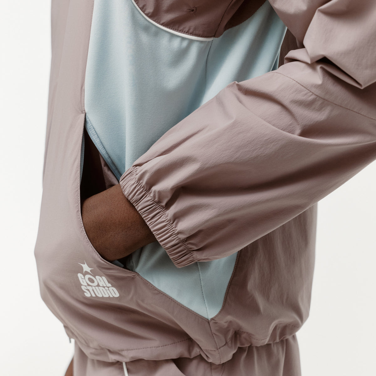 M'S COLOR-BLOCK JACKET - BROWN