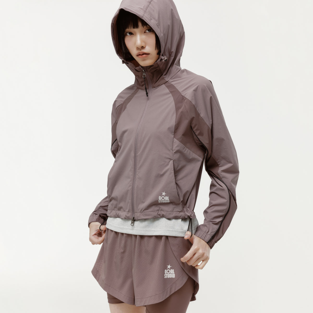 W'S COLOR-BLOCK JACKET - BROWN