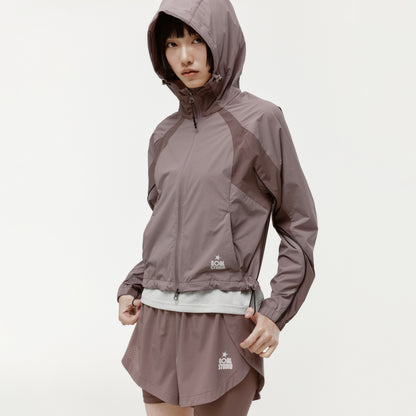 W'S COLOR-BLOCK JACKET - BROWN