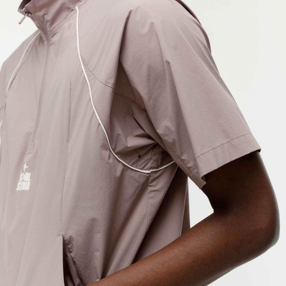 COLOR-BLOCK S/S ANORAK - BROWN