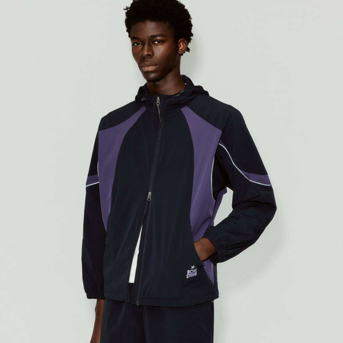 M'S COLOR-BLOCK JACKET - NAVY
