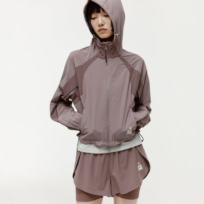 W'S COLOR-BLOCK JACKET - BROWN