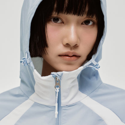 W'S COLOR-BLOCK JACKET - SKYBLUE