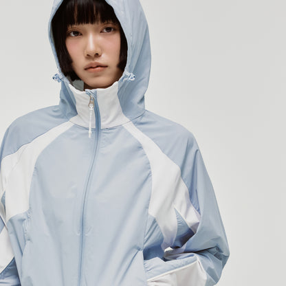 W'S COLOR-BLOCK JACKET - SKYBLUE