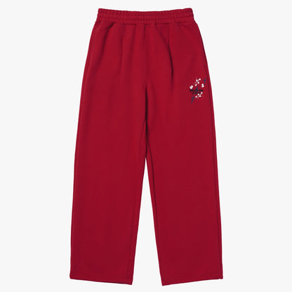 ゴールスタジオ エッセンシャル ペインテッド ワイドパンツ レッド