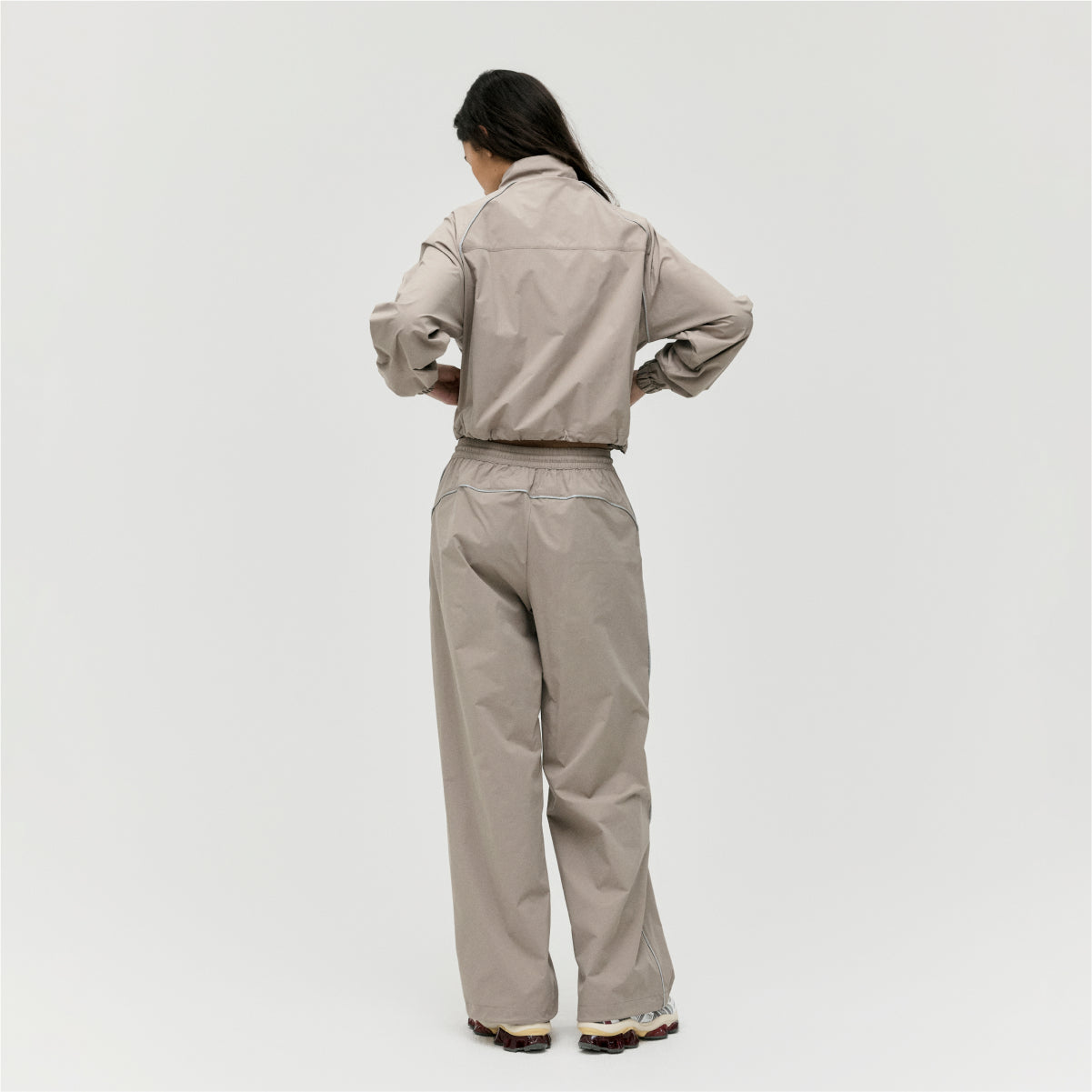 W'S STRETCH TRACK JACKET - DARK BEIGE