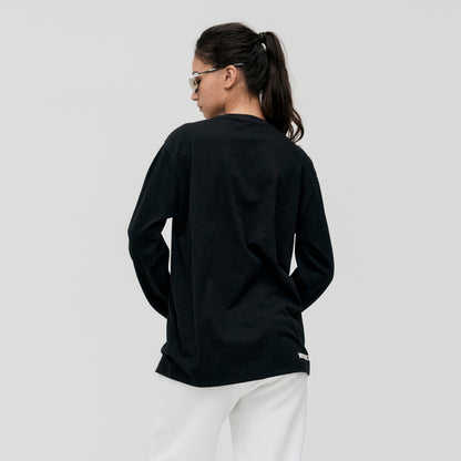 ESSENTIAL LAYERED LONGSLEEVE TEE - BLACK