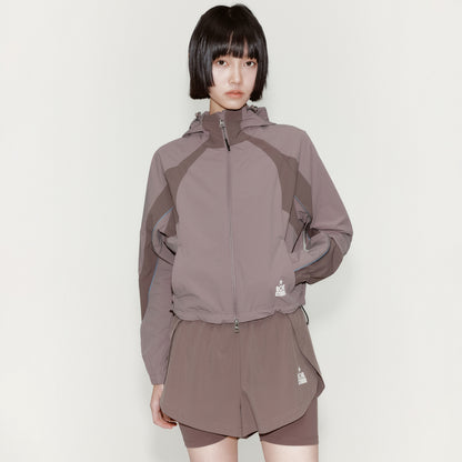 W'S COLOR-BLOCK JACKET - BROWN
