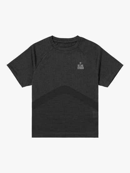 W'S JACQUARD TEE - CHARCOAL