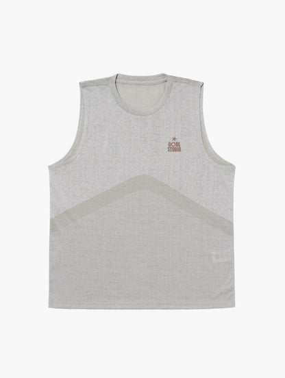 M'S JACQUARD SLEEVELESS - BEIGE