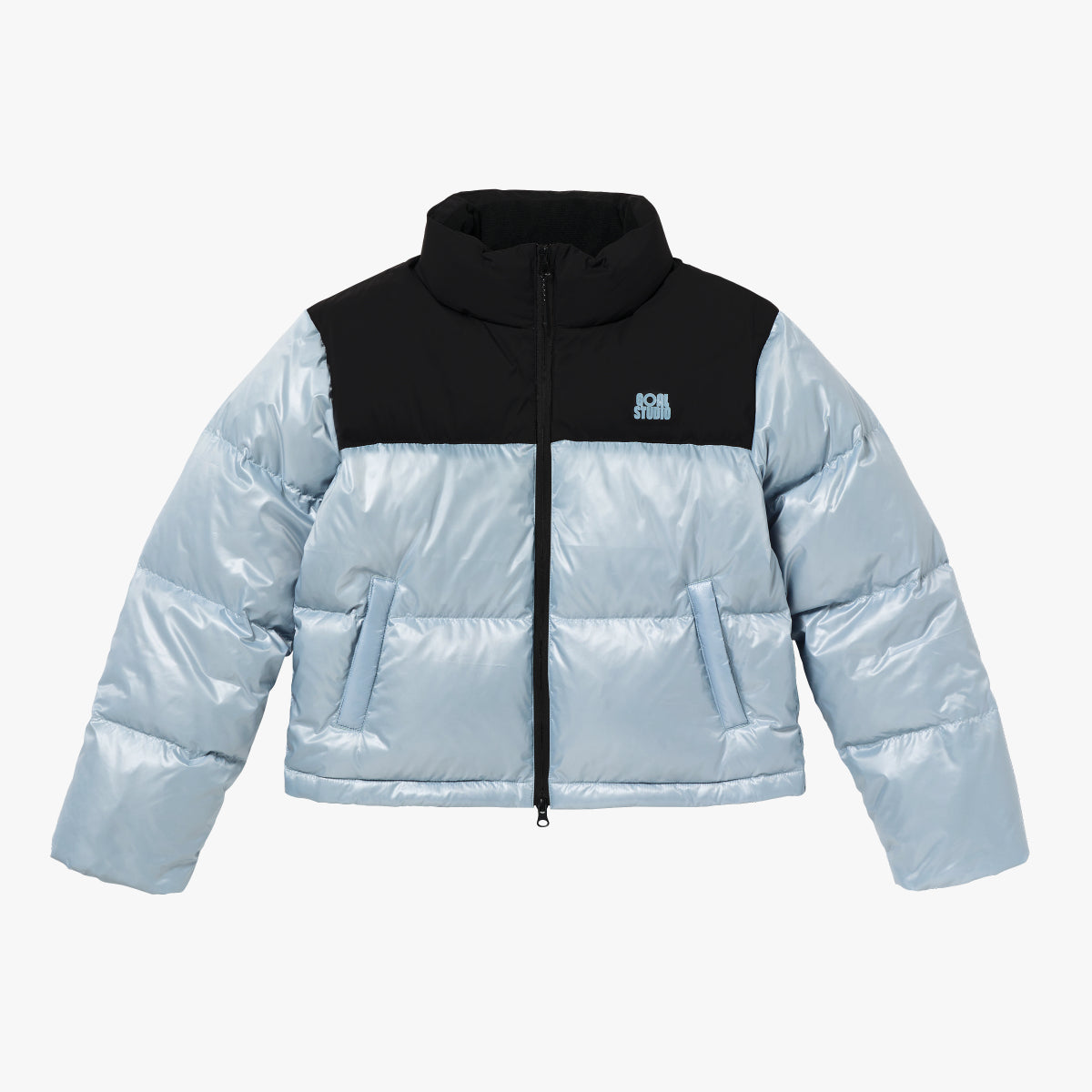 W'S CROPPED PUFFER DOWN JACKET - SKYBLUE