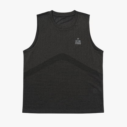 M'S JACQUARD SLEEVELESS - CHARCOAL
