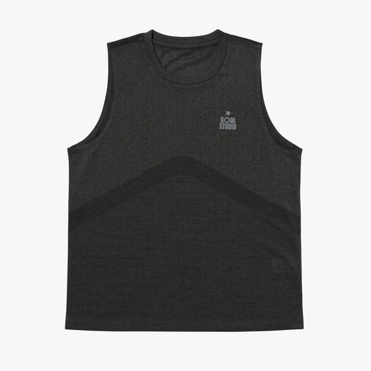 M'S JACQUARD SLEEVELESS - CHARCOAL
