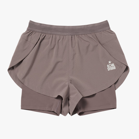 W'S 2" RUNNING SHORTS - BROWN