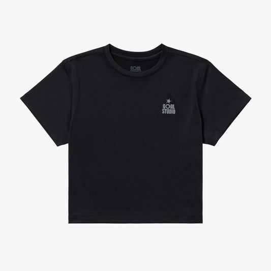 W'S TRACK GOAL LOGO CROP TEE - BLACK