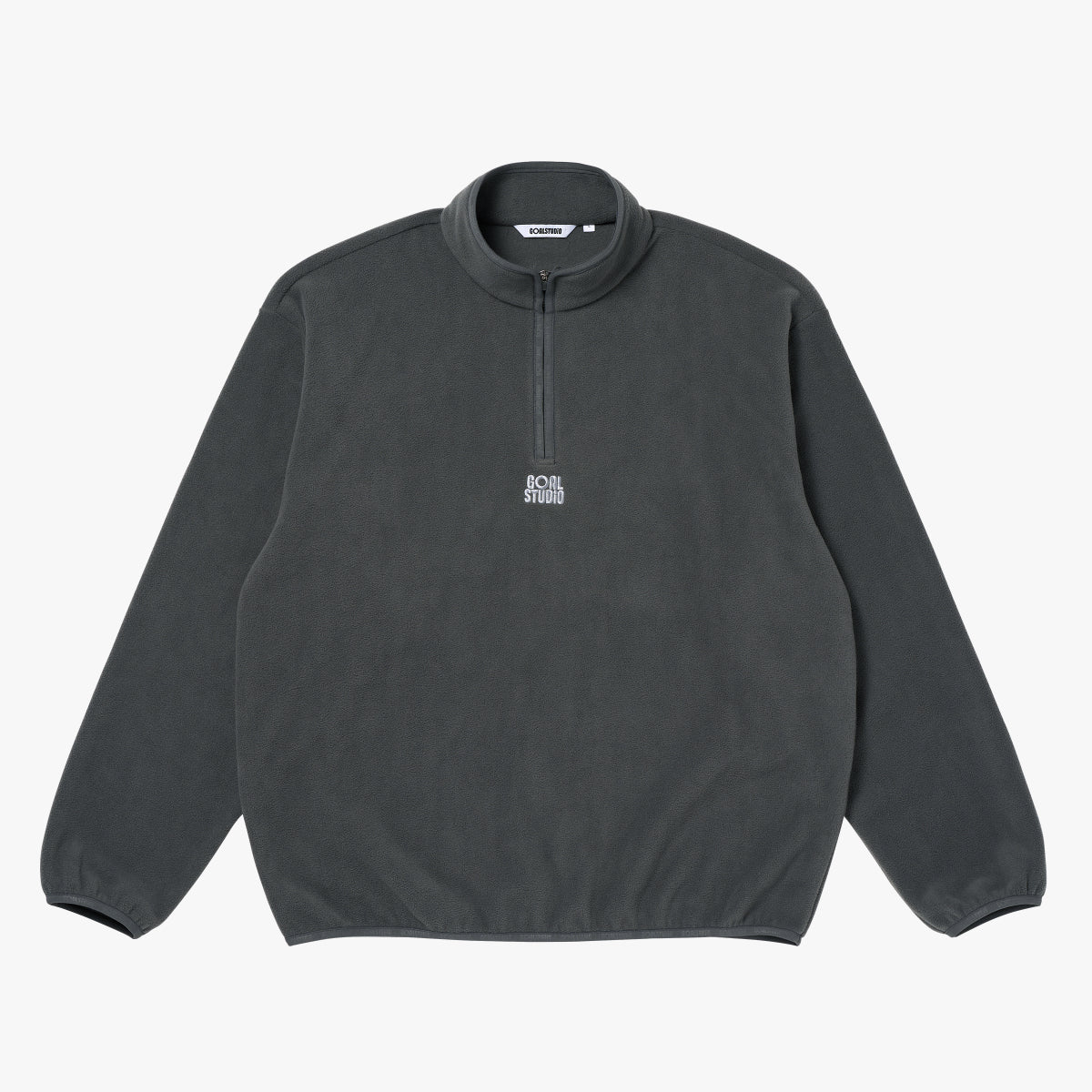 ESSENTIAL MICROFLEECE QUARTER ZIP-UP TEE - CHARCOAL