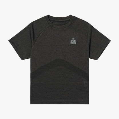 W'S JACQUARD TEE - CHARCOAL