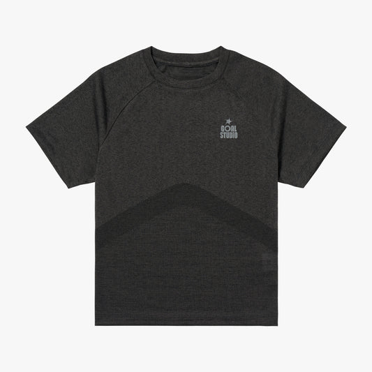 W'S JACQUARD TEE - CHARCOAL