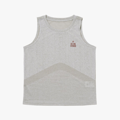 W'S JACQUARD SLEEVELESS - BEIGE