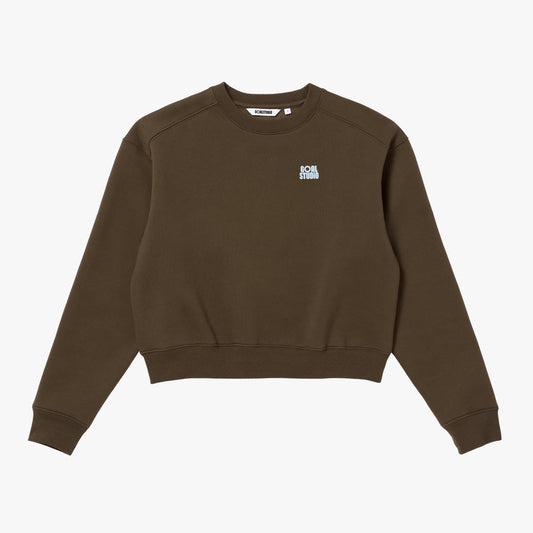 W'S ESSENTIAL BRUSHED SWEAT - DARK BROWN