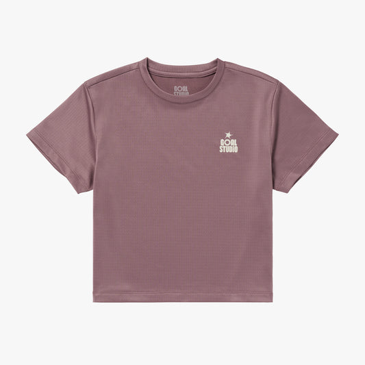 W'S TRACK GOAL LOGO CROP TEE - BRICK