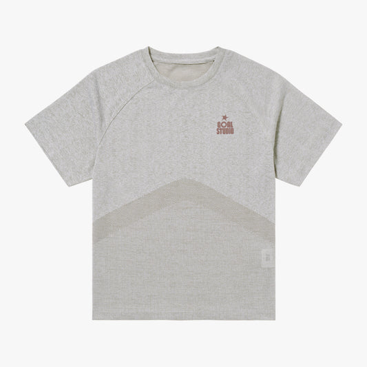 W'S JACQUARD TEE - BEIGE