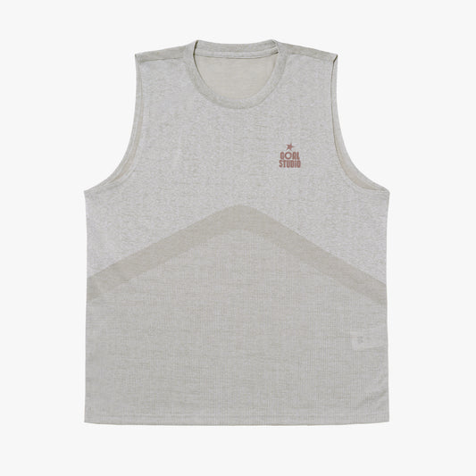M'S JACQUARD SLEEVELESS - BEIGE