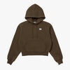 W'S ESSENTIAL BRUSHED HOODIE - DARK BROWN