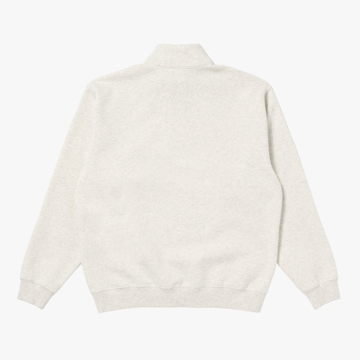 ESSENTIAL BRUSHED QUARTER ZIP-UP TEE - OATMEAL
