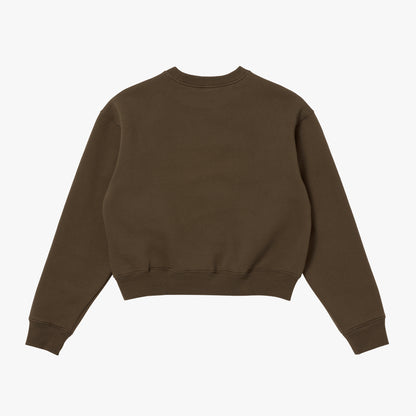 W'S ESSENTIAL BRUSHED SWEAT - DARK BROWN