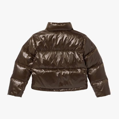 W'S CROPPED PUFFER DOWN JACKET - DARK BROWN