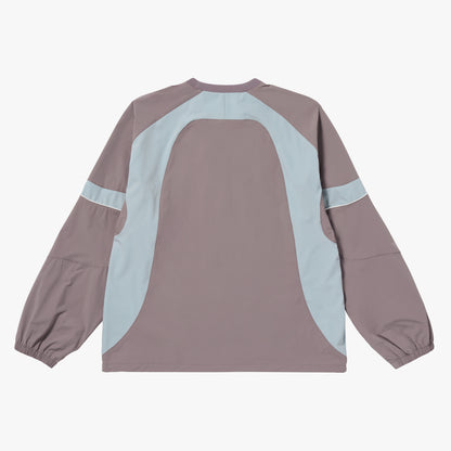 COLOR-BLOCK WOVEN PULLOVER - BROWN