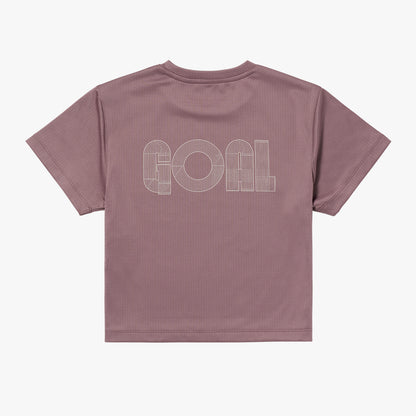 W'S TRACK GOAL LOGO CROP TEE - BRICK