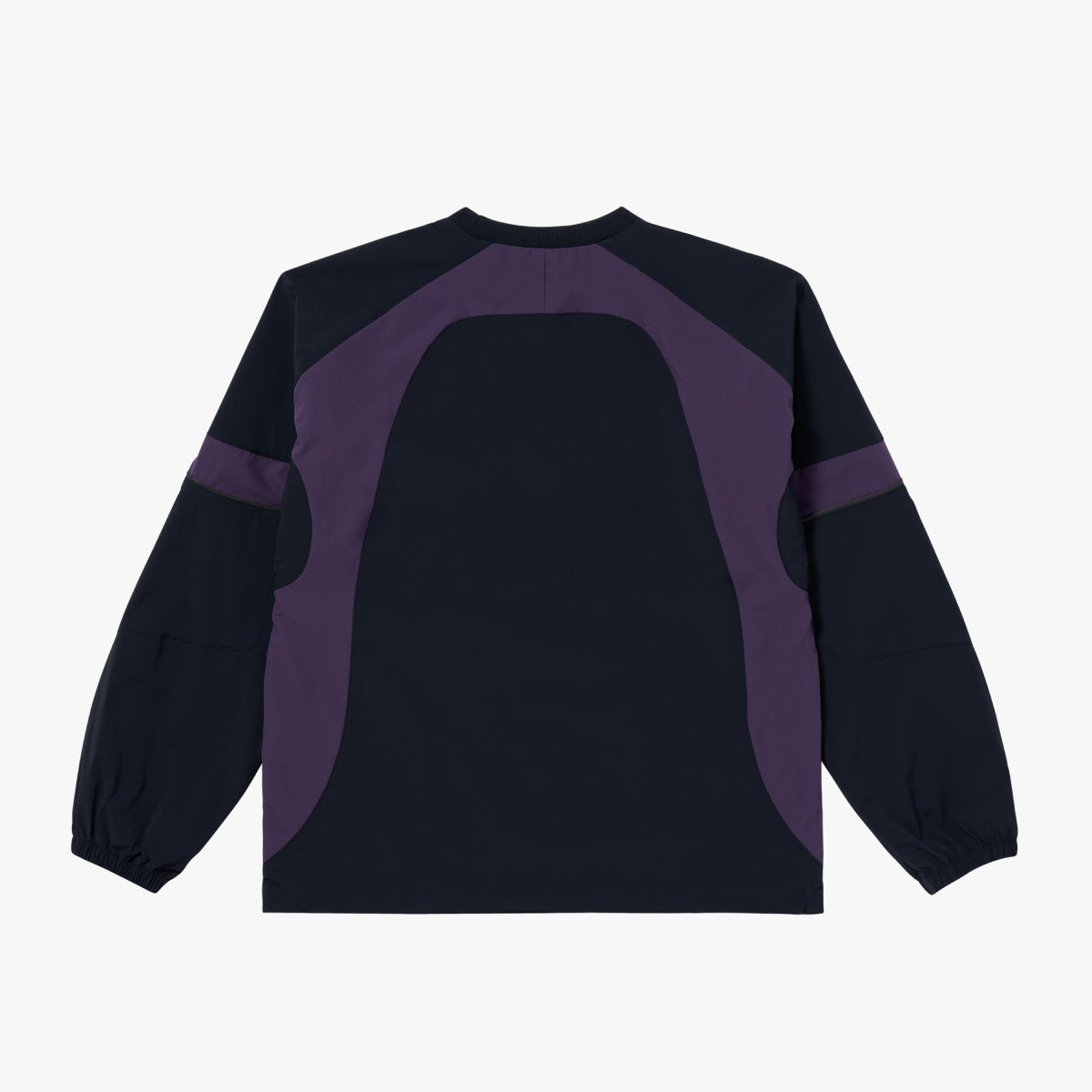 COLOR-BLOCK WOVEN PULLOVER - NAVY