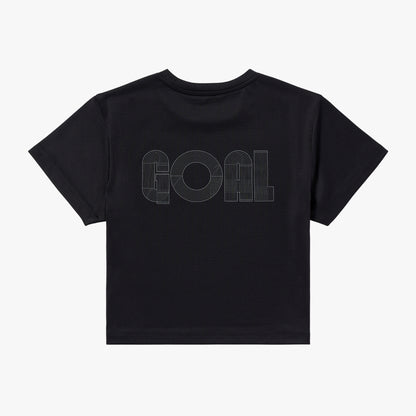 W'S TRACK GOAL LOGO CROP TEE - BLACK