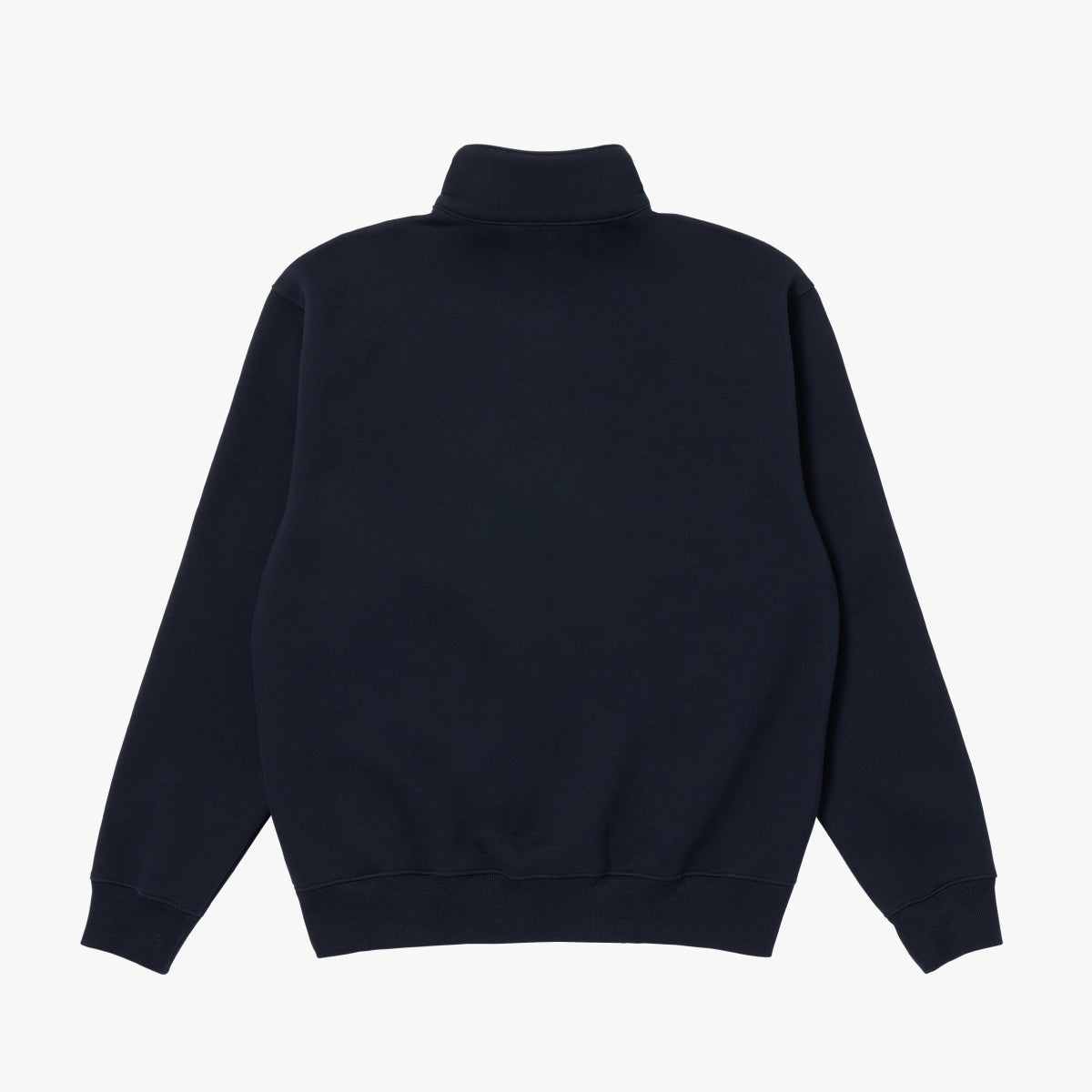 ESSENTIAL BRUSHED QUARTER ZIP-UP TEE - NAVY