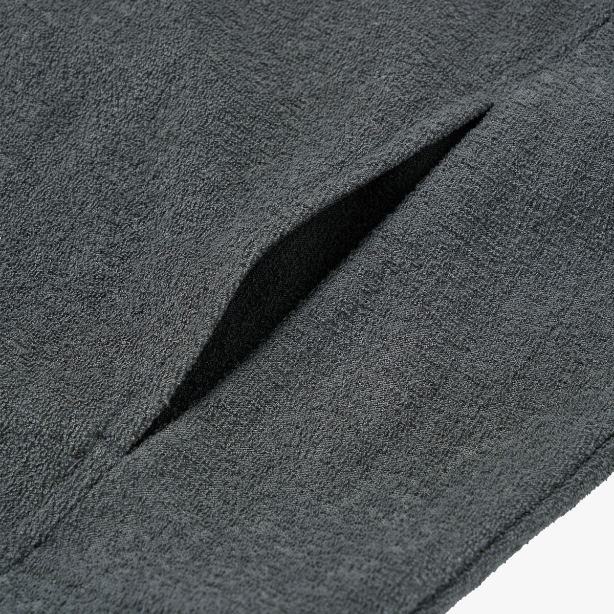 W'S TERRY FLEECE CROPPED FULL ZIP-UP HOODIE - CHARCOAL