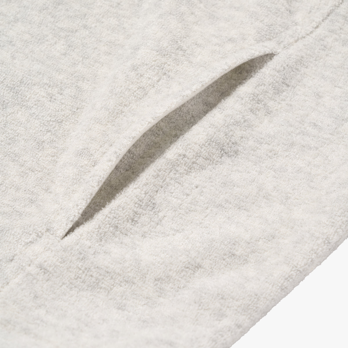 W'S TERRY FLEECE CROPPED FULL ZIP-UP HOODIE - OATMEAL